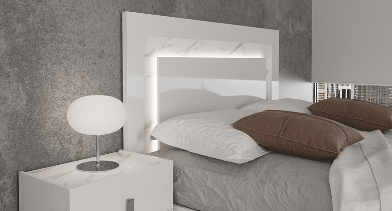 Carrara White Bedroom w/Led Light