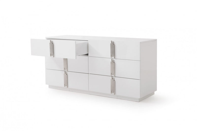 Bedroom Set - Modrest Token - Modern White & Stainless Steel Bedroom Set