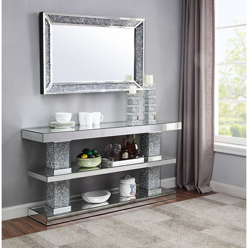 Noralie Mirrored/Faux Diamonds Console Table