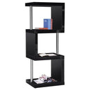 BLACK 3 SHELF BOOKCASE - Voguish Furniture
