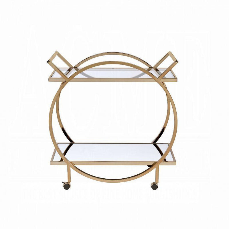 Champagne & Mirrored - Serving Cart - Voguish Furniture
