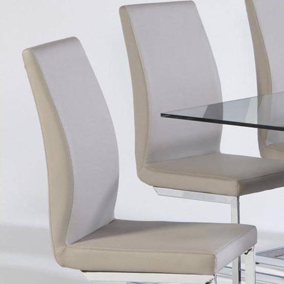 HEKA CHAMPAGNE SIDE/Chrome Side Chair - Voguish Furniture