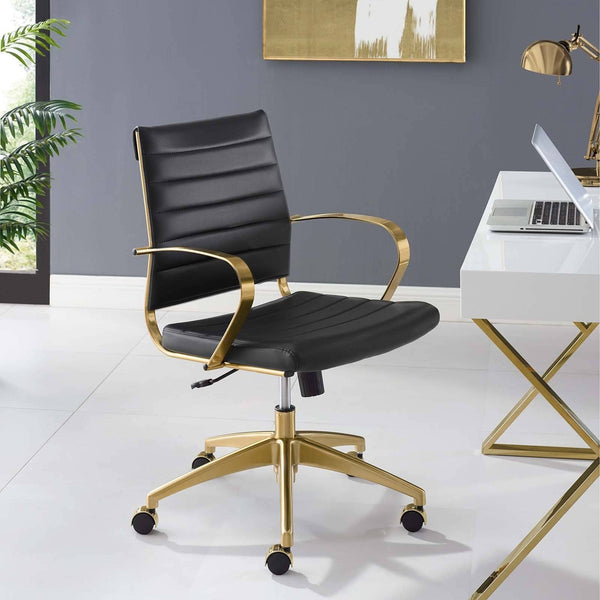 Jive Gold Stainless Steel Midback Office Chair - Voguish Furniture