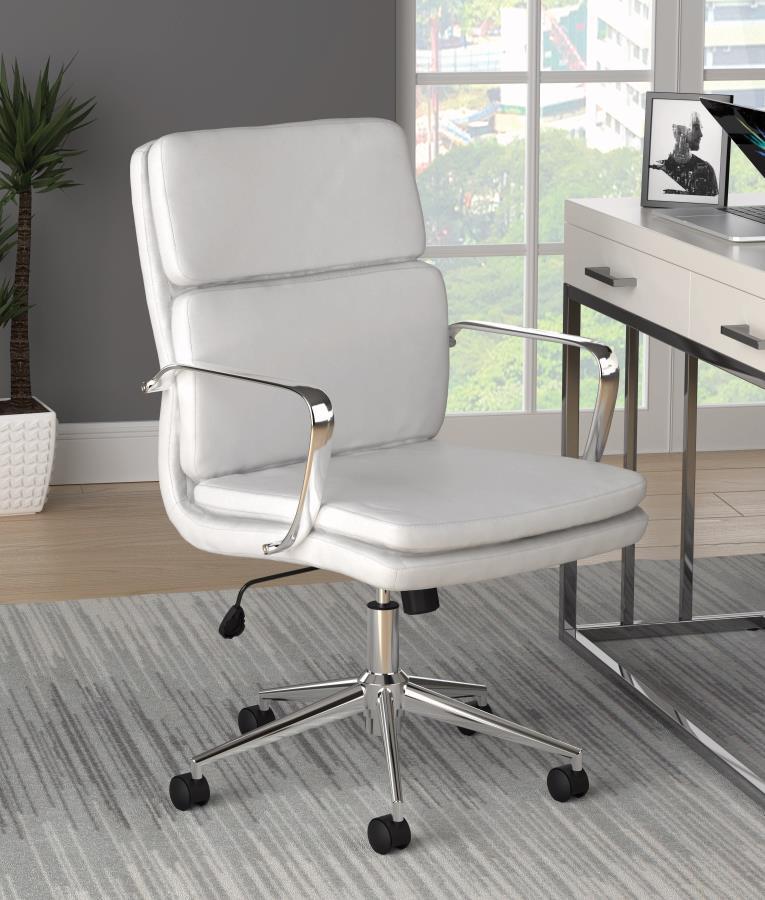 Office Chairs - Letherette Office Chair White