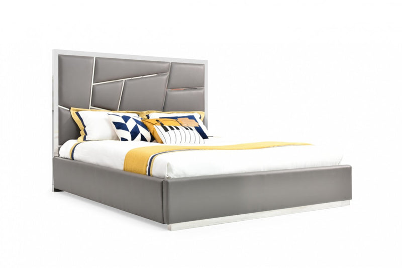 Bedroom Set - Modrest Chrysler Modern Grey Bedroom Set