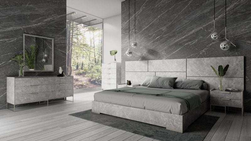 Bedroom Set - Nova Domus Marbella - Italian Modern Grey Bed Set