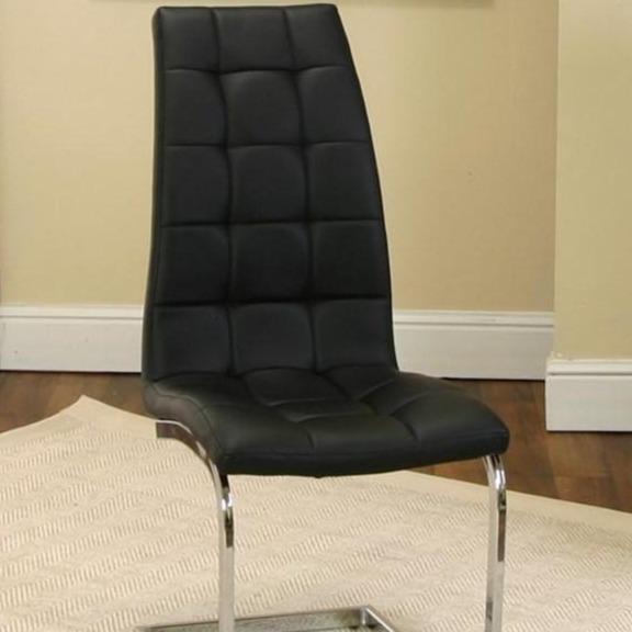 PADRIA-BLK CHROME W/Chrome Side Chair - Voguish Furniture