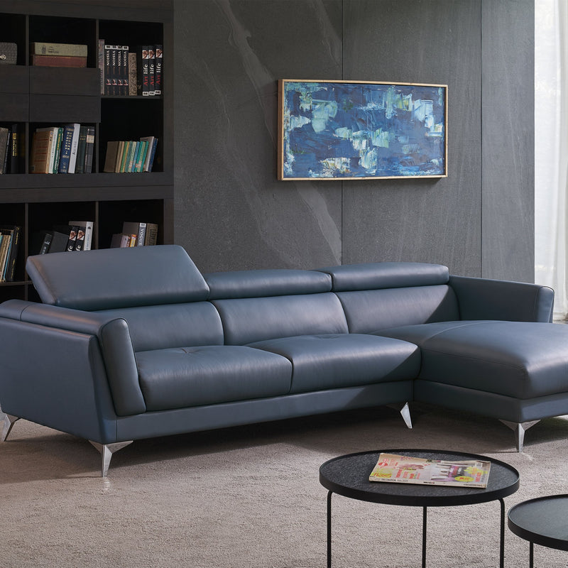 S1823 Full Grain Italian Leather Sectional - Voguish Furniture