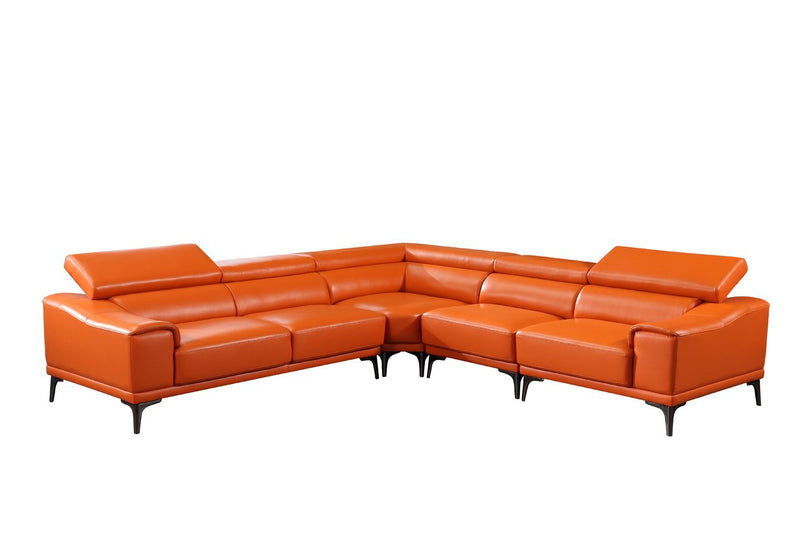 S-1843 Full Grain Italian Leather Sectional - Voguish Furniture