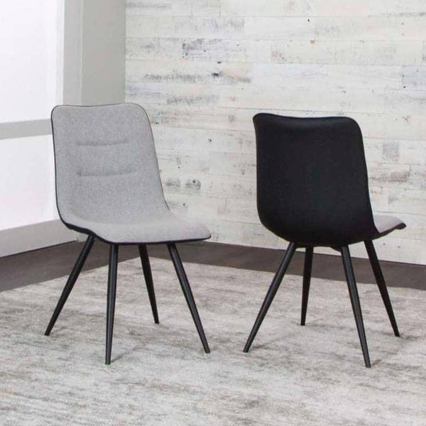 TRIPOLI GRY/BLK /Chrome Side Chair - Voguish Furniture