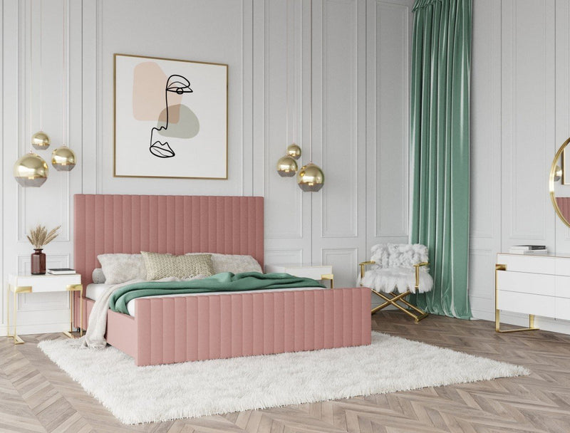 Bedroom Set - Modrest Beverly BED - Modern Mauve Velvet Bed