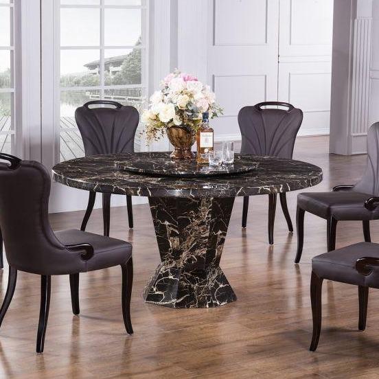 Faux Marble Top Round Dining Table(3) - Voguish Furniture
