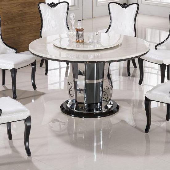 Faux Marble Top Round Dining Table(1) - Voguish Furniture